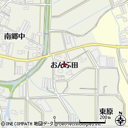 愛知県田原市村松町おんぶ田周辺の地図