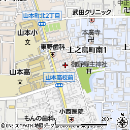 大阪府八尾市山本町北1丁目周辺の地図