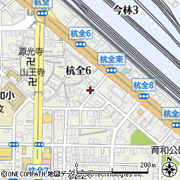 大阪府大阪市東住吉区杭全6丁目3-21周辺の地図