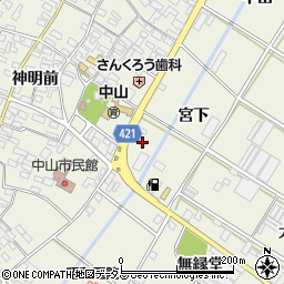 愛知県田原市中山町宮下17周辺の地図