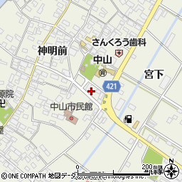 愛知県田原市中山町神明前145周辺の地図