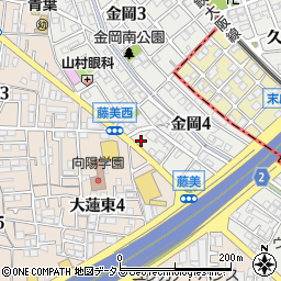 セブンイレブン東大阪金岡４丁目店周辺の地図
