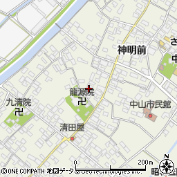 愛知県田原市中山町神明前207周辺の地図