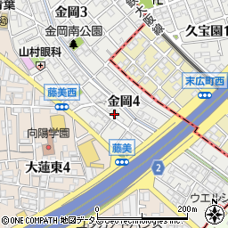 大阪府東大阪市金岡4丁目7周辺の地図