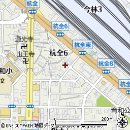 大阪府大阪市東住吉区杭全6丁目3周辺の地図