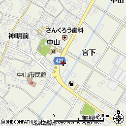 愛知県田原市中山町宮下16周辺の地図