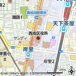 大阪市西成区役所周辺の地図