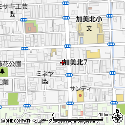 大阪府大阪市平野区加美北7丁目周辺の地図
