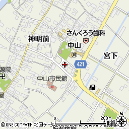 愛知県田原市中山町神明前144周辺の地図