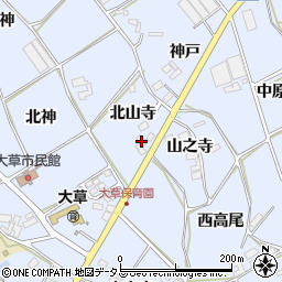 愛知県田原市大草町北山寺周辺の地図