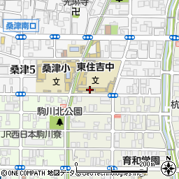 大阪市立東住吉中学校周辺の地図