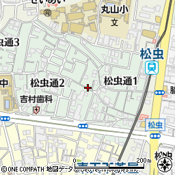 大阪府大阪市阿倍野区松虫通1丁目周辺の地図