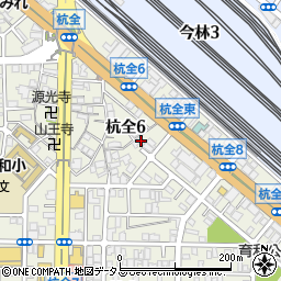 大阪府大阪市東住吉区杭全6丁目3-8周辺の地図