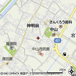 愛知県田原市中山町神明前182周辺の地図