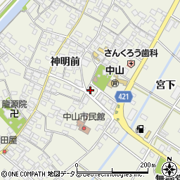 愛知県田原市中山町神明前142周辺の地図