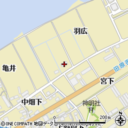 愛知県田原市高木町羽広周辺の地図