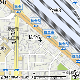 大阪府大阪市東住吉区杭全6丁目3-9周辺の地図