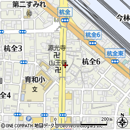 大阪府大阪市東住吉区杭全6丁目周辺の地図
