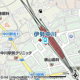 中川駅西トイレ周辺の地図
