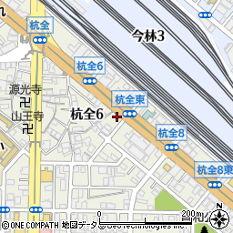 大阪府大阪市東住吉区杭全6丁目3-14周辺の地図