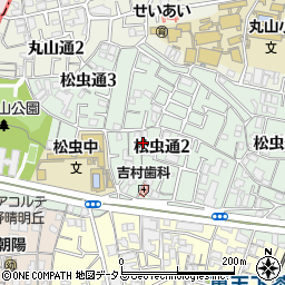 大阪府大阪市阿倍野区松虫通周辺の地図