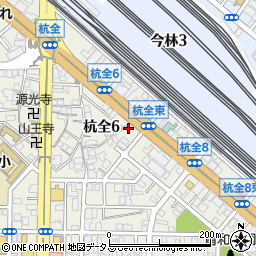 大阪府大阪市東住吉区杭全6丁目3-11周辺の地図