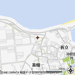 愛知県田原市折立町背戸山周辺の地図
