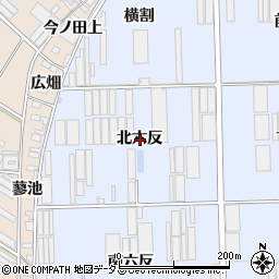 愛知県田原市向山町北六反周辺の地図