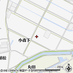 愛知県田原市小中山町小森下周辺の地図