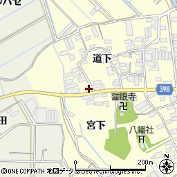 愛知県田原市八王子町道下73周辺の地図