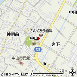 愛知県田原市中山町神明前9周辺の地図