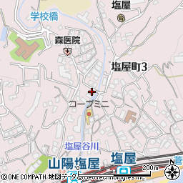 神戸塩屋郵便局周辺の地図