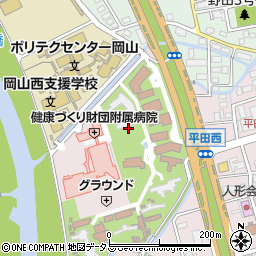 岡山県健康づくり財団附属診療所周辺の地図