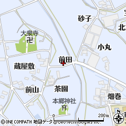 愛知県田原市大草町前田周辺の地図