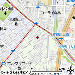 大阪府大阪市平野区平野馬場1丁目2周辺の地図