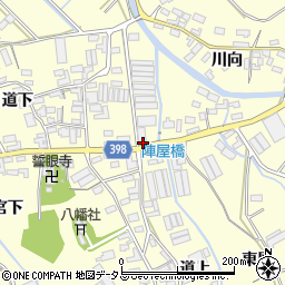 愛知県田原市八王子町道下21周辺の地図