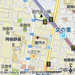 大阪市立　苗代小学校周辺の地図