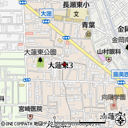 大阪府東大阪市大蓮東周辺の地図