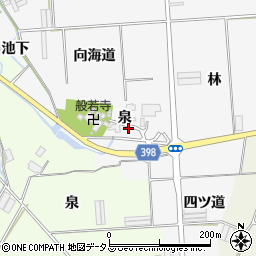 愛知県田原市伊川津町泉周辺の地図