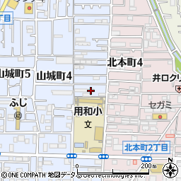 大阪府八尾市山城町3丁目2周辺の地図