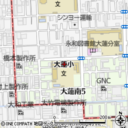 東大阪市立大蓮小学校周辺の地図