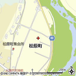 三重県名張市松原町周辺の地図