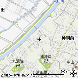 愛知県田原市中山町神明前229周辺の地図