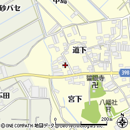 愛知県田原市八王子町道下71周辺の地図