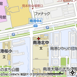 大阪市立南港北中学校周辺の地図