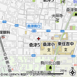 大阪府大阪市東住吉区桑津5丁目11-19周辺の地図