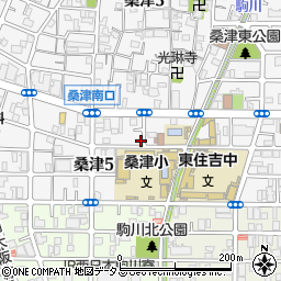 大阪府大阪市東住吉区桑津5丁目11-14周辺の地図