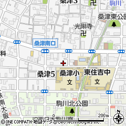 大阪府大阪市東住吉区桑津5丁目11-15周辺の地図