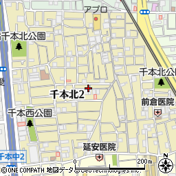 大阪府大阪市西成区千本北周辺の地図
