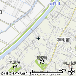 愛知県田原市中山町神明前227周辺の地図